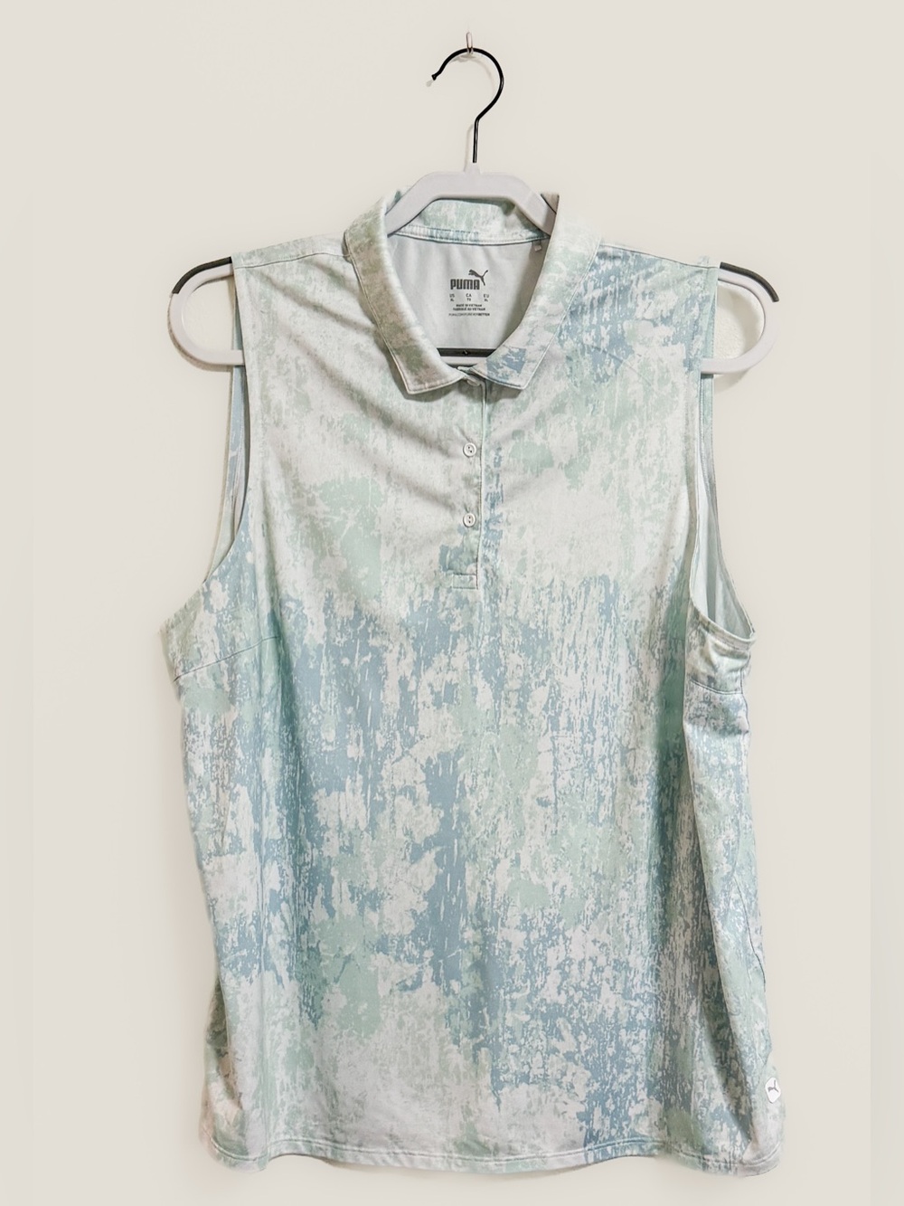 Puma Sleeveless Golf Polo Abstract Print Blue XL⁠